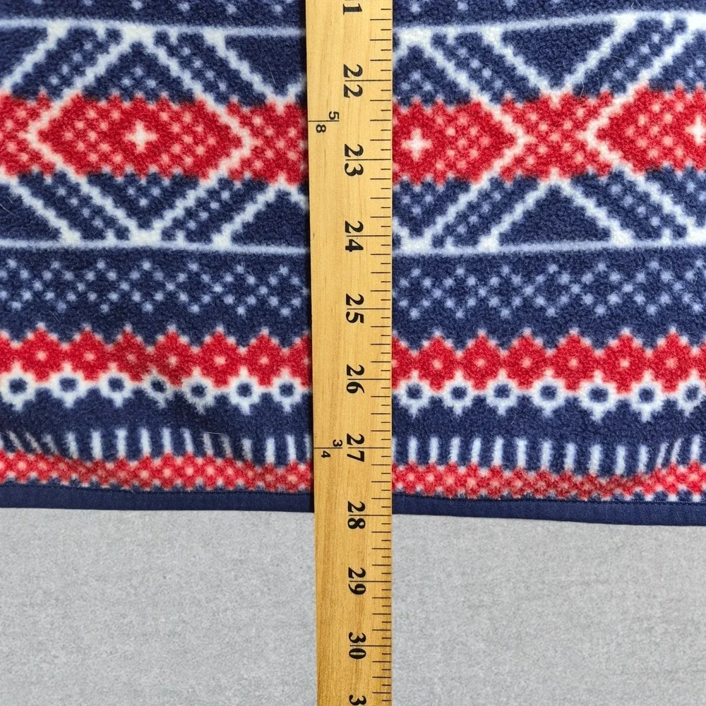 Vineyard Vines Sweater Men's M Blue Red Fair Isles Fleece Quarter Zip Pullover